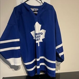 CCM Blue and White V-Neck Sweater